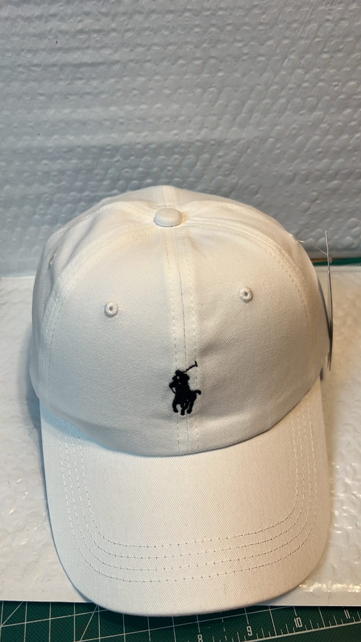 Polo Ralph Lauren White Baseball Cap – Adjustable Cotton Polo Pony Hat
