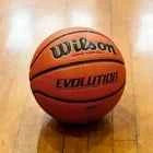 Wilson Evolution 29.5" Indoor Game Basketball – Black, Official Size 7
