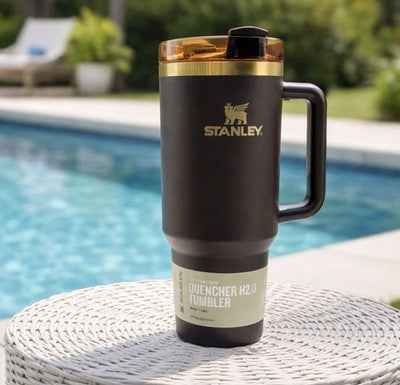 Stanley Chocolate Gold Quencher H2.0 FlowState Tumbler 40 oz - Stay Hydrated in Style