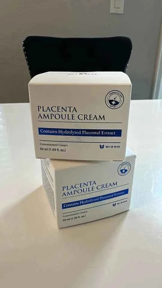2 Pack Mizon Placenta Cream 50ml | Firming, Anti-Wrinkle & Deep Moisturizing K-Beauty Skincare